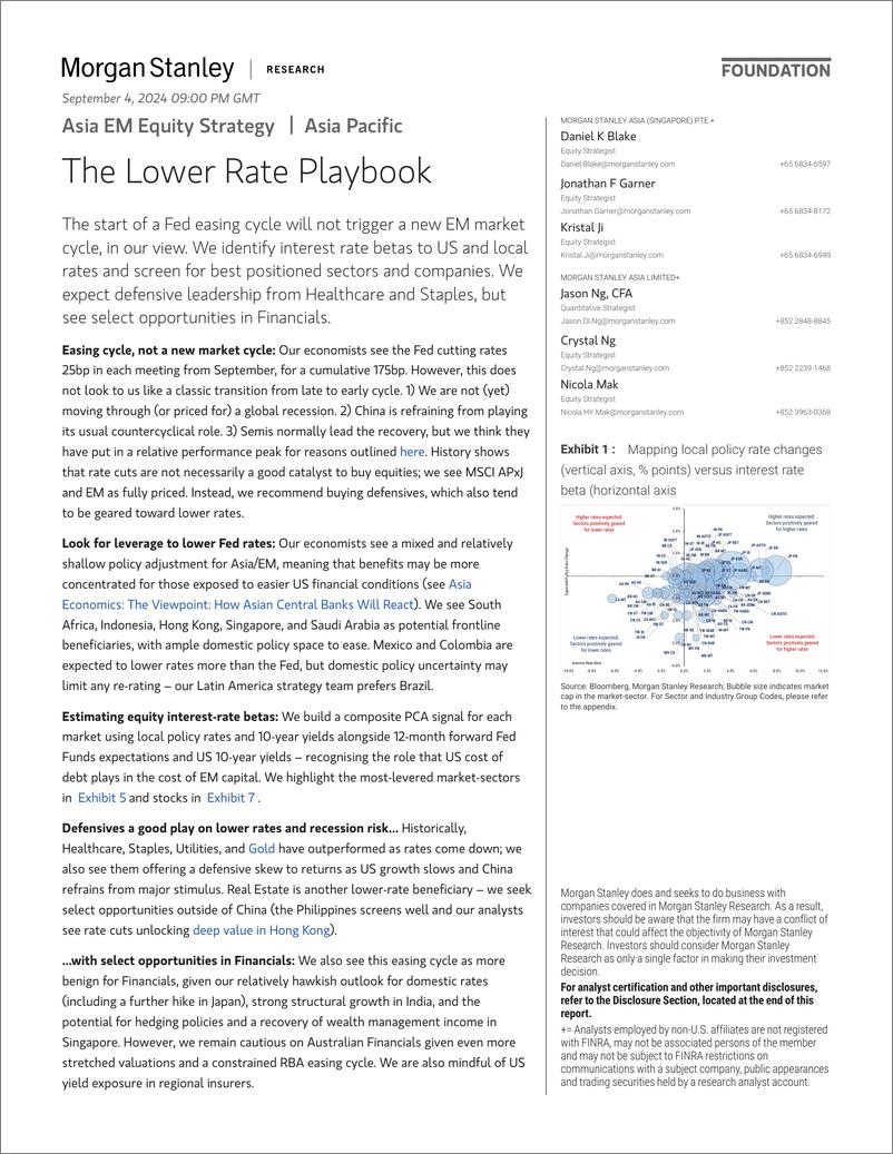 《Morgan Stanley-Asia EM Equity Strategy The Lower Rate Playbook-110186982》 - 第1页预览图