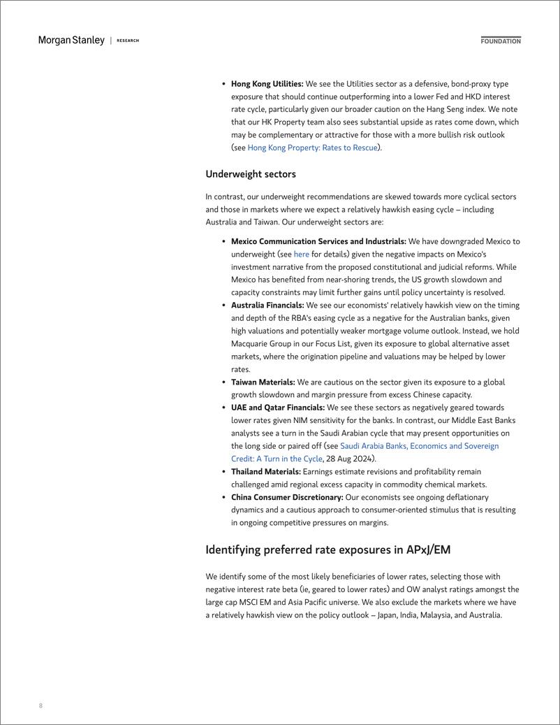 《Morgan Stanley-Asia EM Equity Strategy The Lower Rate Playbook-110186982》 - 第8页预览图