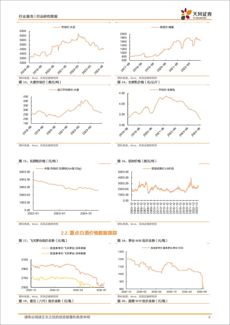 《食品饮料行业酒水饮料周报：24H1业绩稳健，结构升级延续分化明显-240903-天风证券-13页》 - 第8页预览图