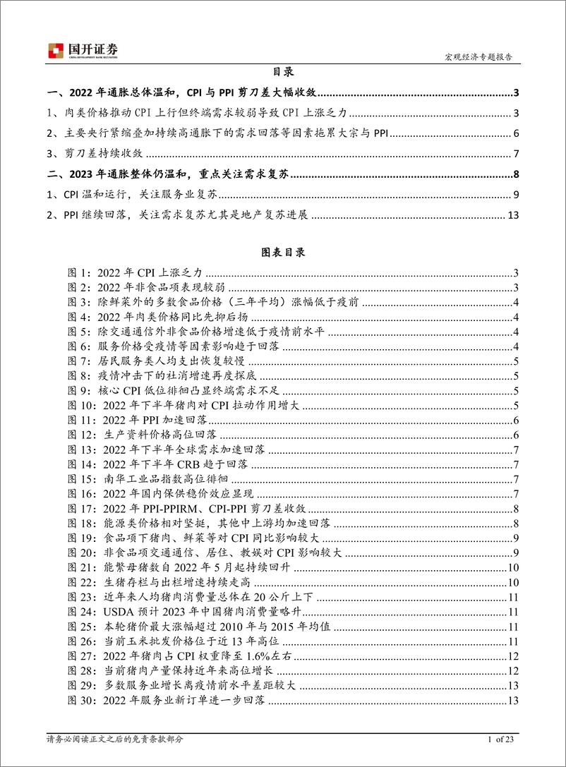 《2023年通胀形势展望：通胀整体温和，关注需求复苏-20221228-国开证券-24页》 - 第3页预览图