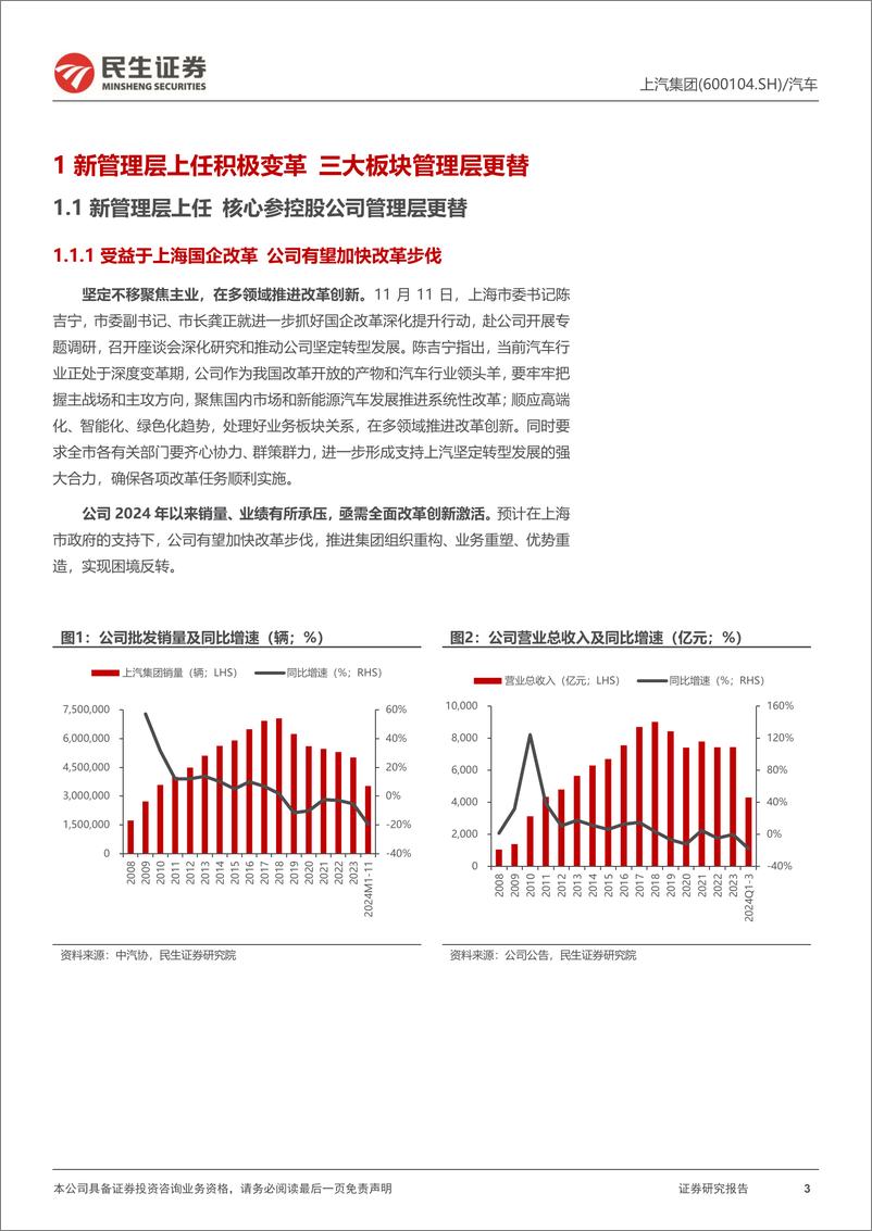 《上汽集团(600104)深度报告：深化改革决心，加快转型发展-241216-民生证券-26页》 - 第3页预览图