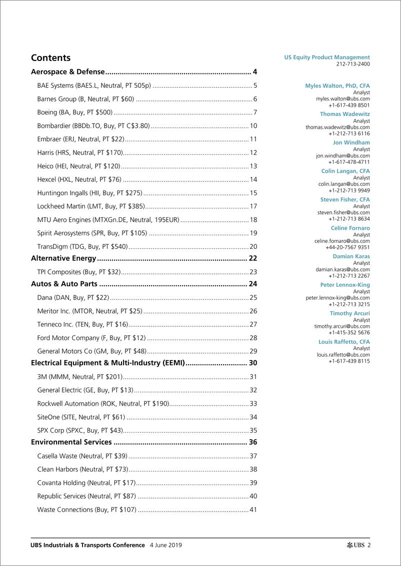 《瑞银-美股-投资策略-瑞银工业与运输会议：主要投资者问题-2019.6.4-66页》 - 第3页预览图