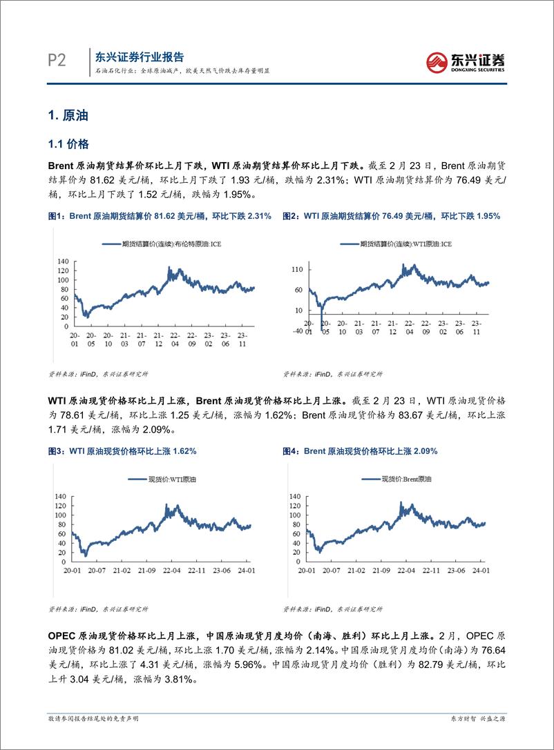 《石油石化行业：全球原油减产，欧美天然气价跌去库存量明显-20240305-东兴证券-14页》 - 第2页预览图