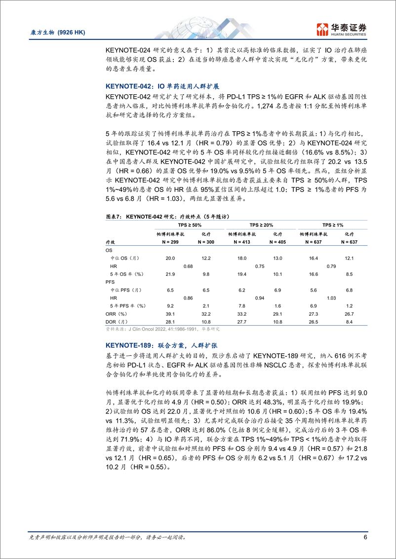 《康方生物(9926.HK)决胜肺癌，依沃西单抗带来新曙光-240626-华泰证券-22页》 - 第6页预览图