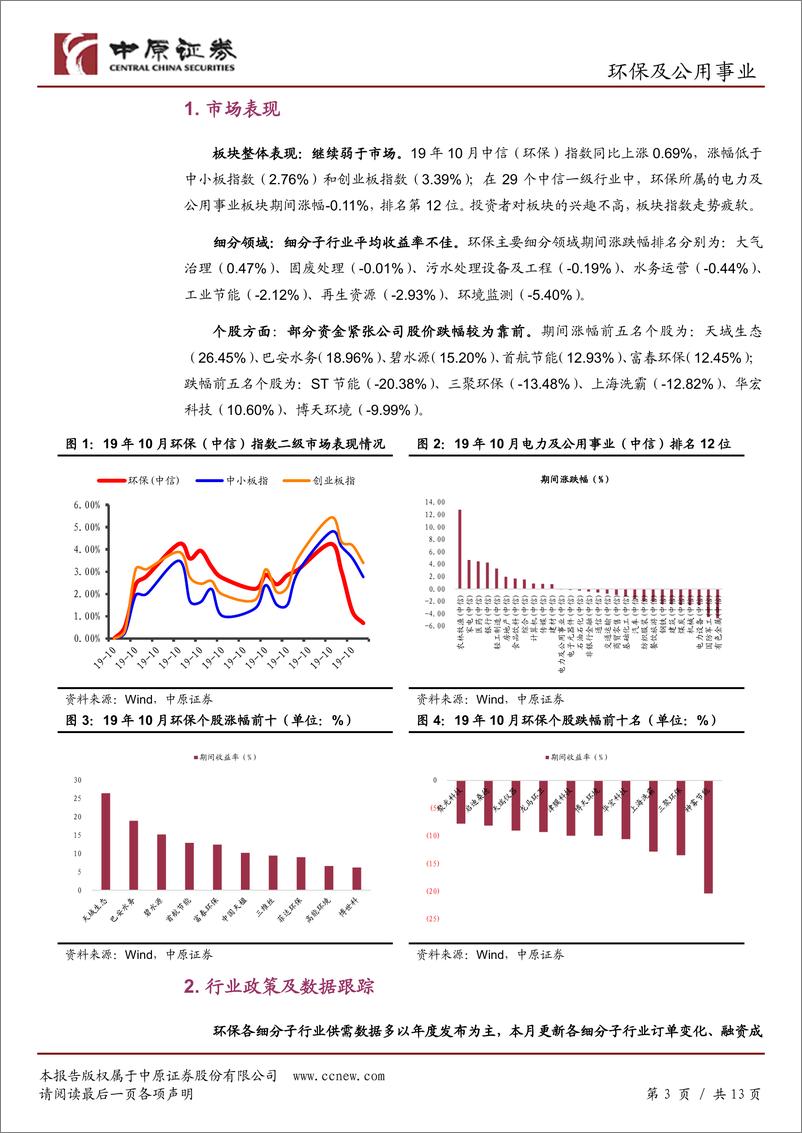 《环保及公用事业行业月报：首家环卫服务公司IPO过会，关注固废处理领域-20191122-中原证券-13页》 - 第4页预览图