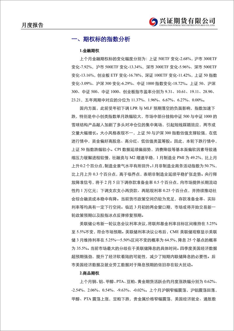 《期权月度报告：隐波差极值，关注跨品种隐波差套利-20240202-兴证期货-23页》 - 第3页预览图