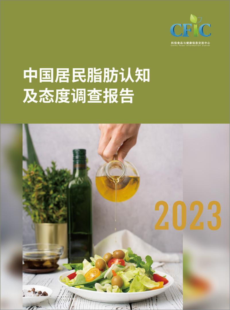 《2023年中国居民脂肪认知及态度调查报告》 - 第1页预览图