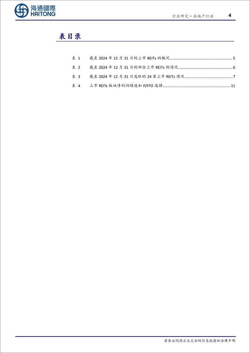 《房地产行业上市REITs3Q2024综述：主要财务数据回落，部分板块投资价值较高-250110-海通国际-19页》 - 第4页预览图