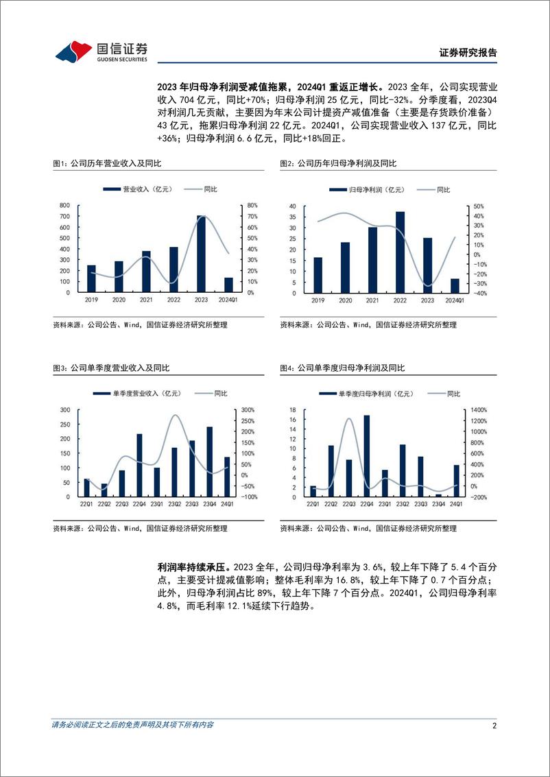 《滨江集团(002244)营收增长利润承压，销售拿地节奏平稳-240508-国信证券-10页》 - 第2页预览图