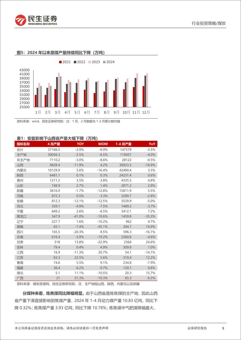 《煤炭行业2024年中期投资策略：供给扰动，动力煤需求缺口扩大-240615-民生证券-20页》 - 第5页预览图