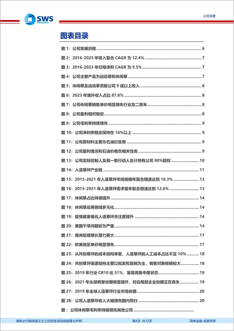 《共创草坪(605099)人造草坪领域独占鳌头，全球化基地布局扬帆远航-240626-申万宏源-32页》 - 第4页预览图