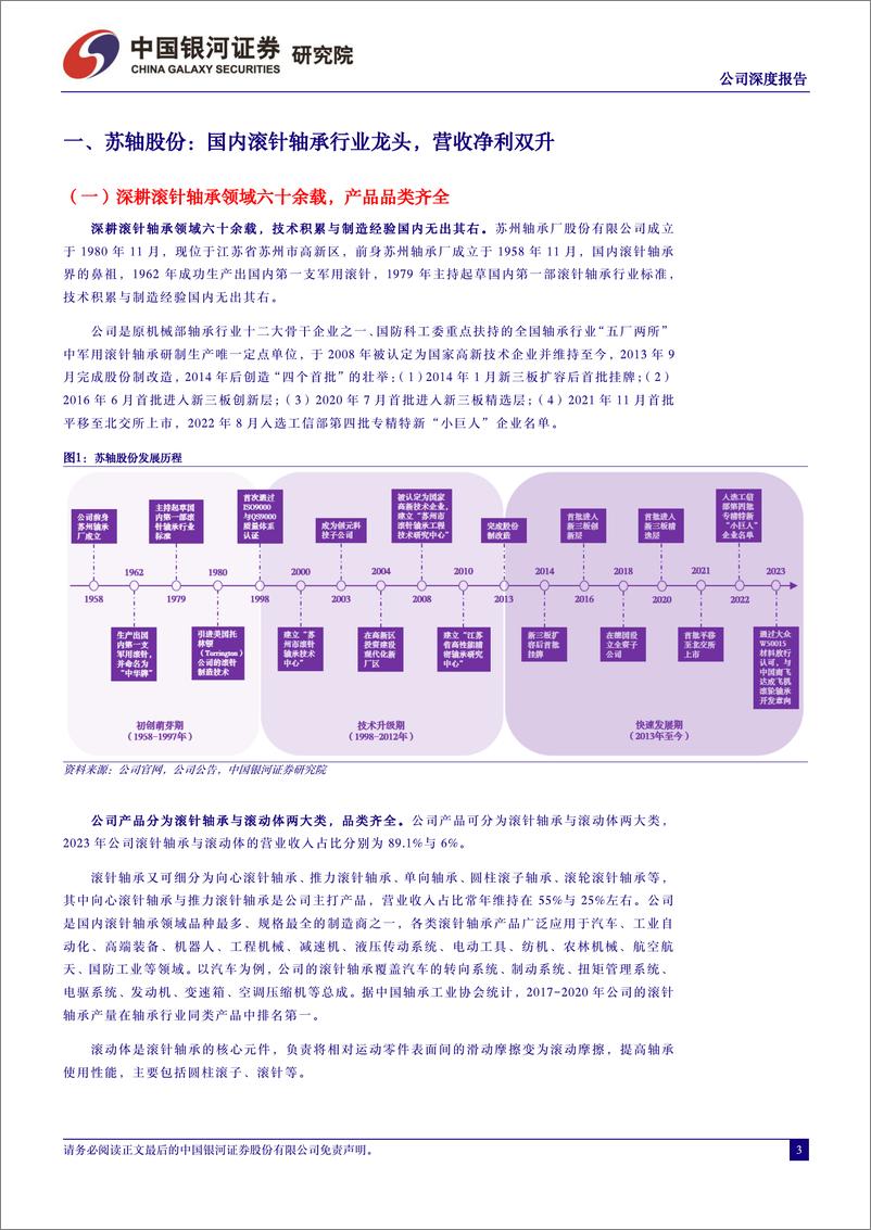 《中国银河-公司深度报告_国内滚针轴承龙头_汽车 机器人打开成长空间》 - 第3页预览图