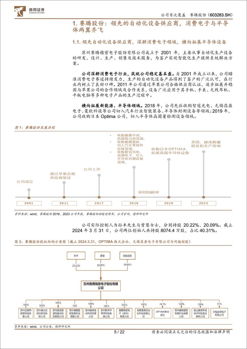 《赛腾股份(603283)领先的自动化设备供应商，消费电子与半导体业务两翼齐飞-240819-德邦证券-22页》 - 第6页预览图