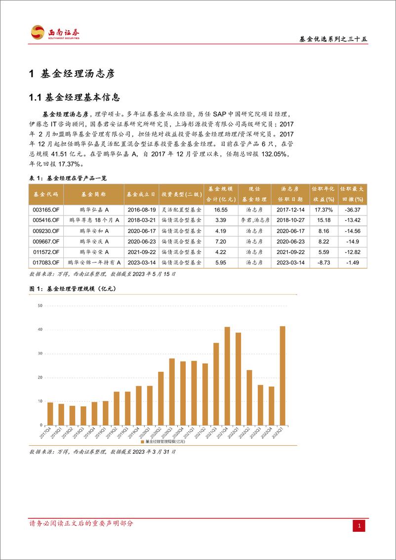 《基金优选系列之三十五：鹏华基金汤志彦，挖掘长期优质赛道，个股选择能力突出-20230717-西南证券-25页》 - 第6页预览图