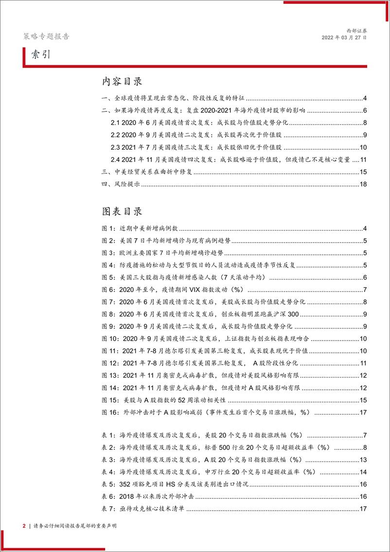 《策略专题报告：如果海外疫情再度反复，对市场会有哪些影响-20220327-西部证券-19页》 - 第3页预览图