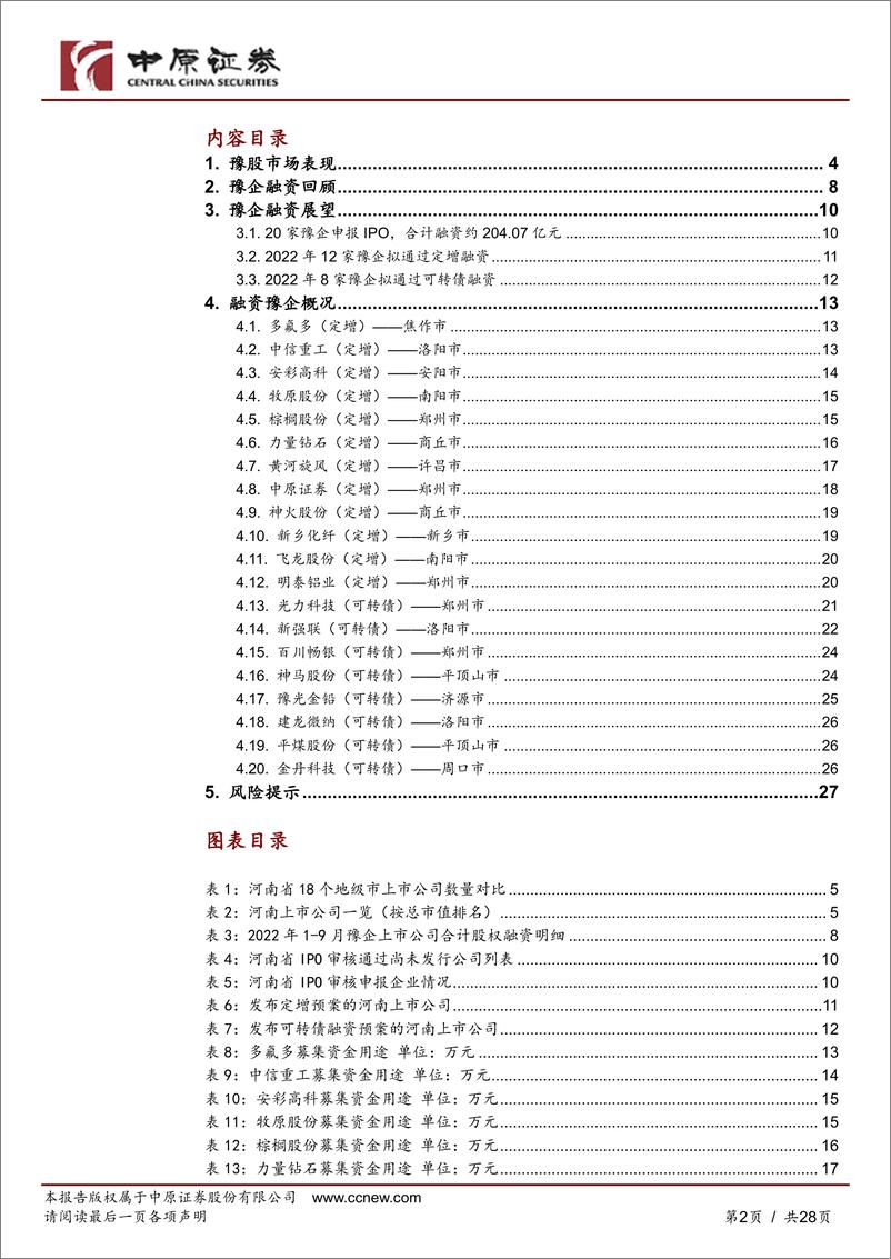 《豫股专题（2022年第8期）：河南A股企业月报-20220930-中原证券-28页》 - 第3页预览图