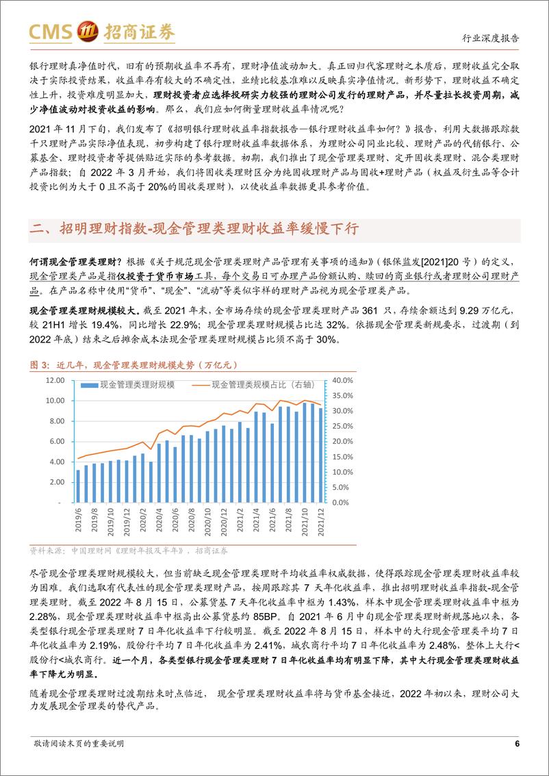 《银行业招明理财指数报告：2022年8月期，近期，银行理财收益率有何变化？-20220818-招商证券-19页》 - 第7页预览图