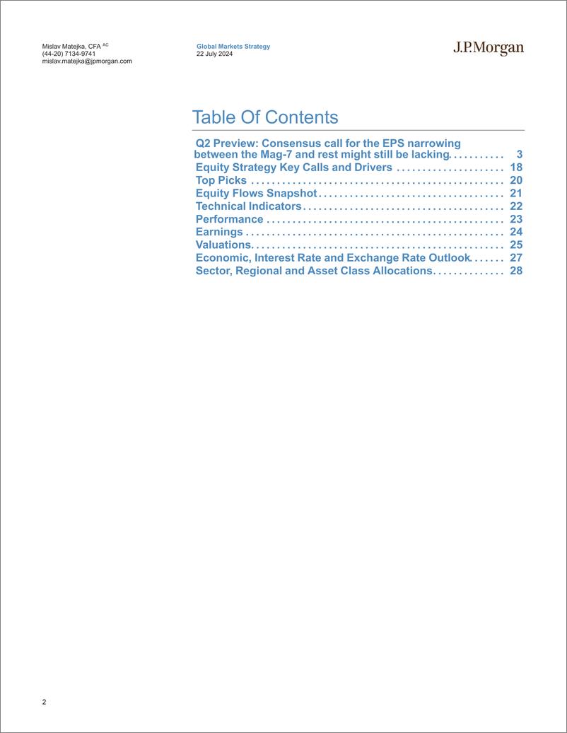 《JPMorgan-Equity Strategy Q2 Preview Consensus call for the EPS narro...-109343333》 - 第2页预览图