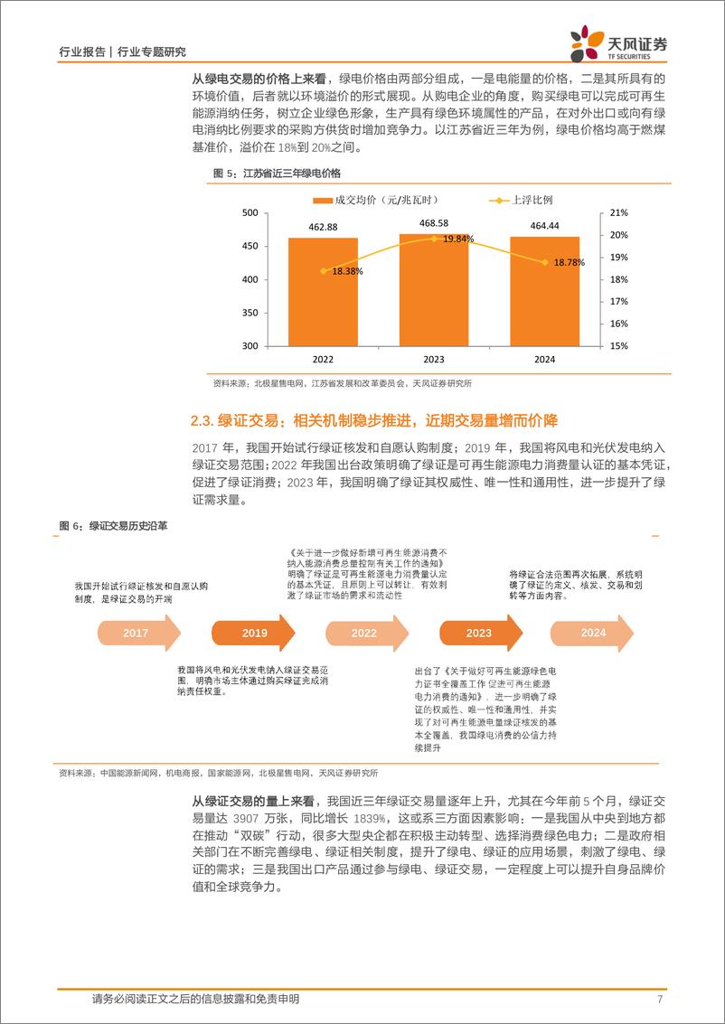 《公用事业行业报告：绿电、绿证、碳减排，多市场助力节能降碳-240730-天风证券-13页》 - 第7页预览图