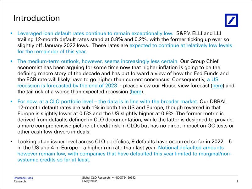 《德银-全球投资策略-全球CLO杠杆贷款故障追踪器：从利率风险到信用风险-2022.5.4-29页》 - 第3页预览图