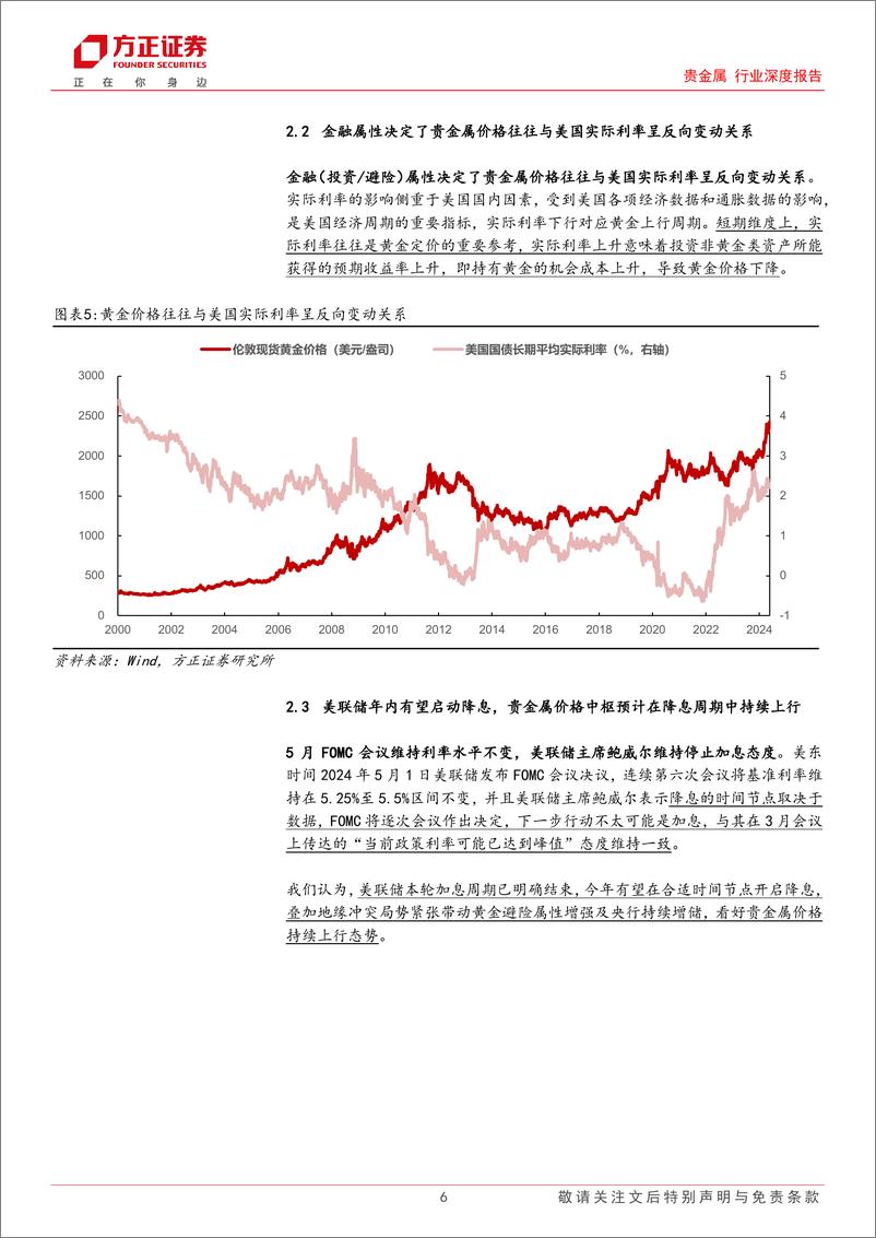 《贵金属行业深度报告：货币／金融%2b商品属性共同加持，白银价格中枢有望持续上移-240530-方正证券-14页》 - 第6页预览图