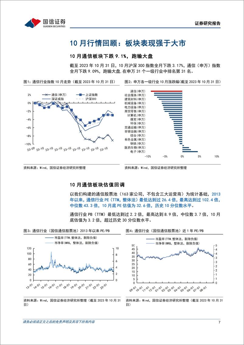 《通信行业2023年11月投资策略暨三季报总结：关注卫星互联网、海缆板块-20231103-国信证券-49页》 - 第8页预览图