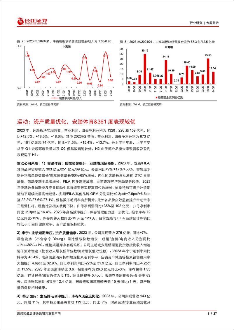 《纺织服装行业2023年%262024Q1综述：2024Q1制造如期修复，品牌景气暂回落-240520-长江证券-27页》 - 第8页预览图