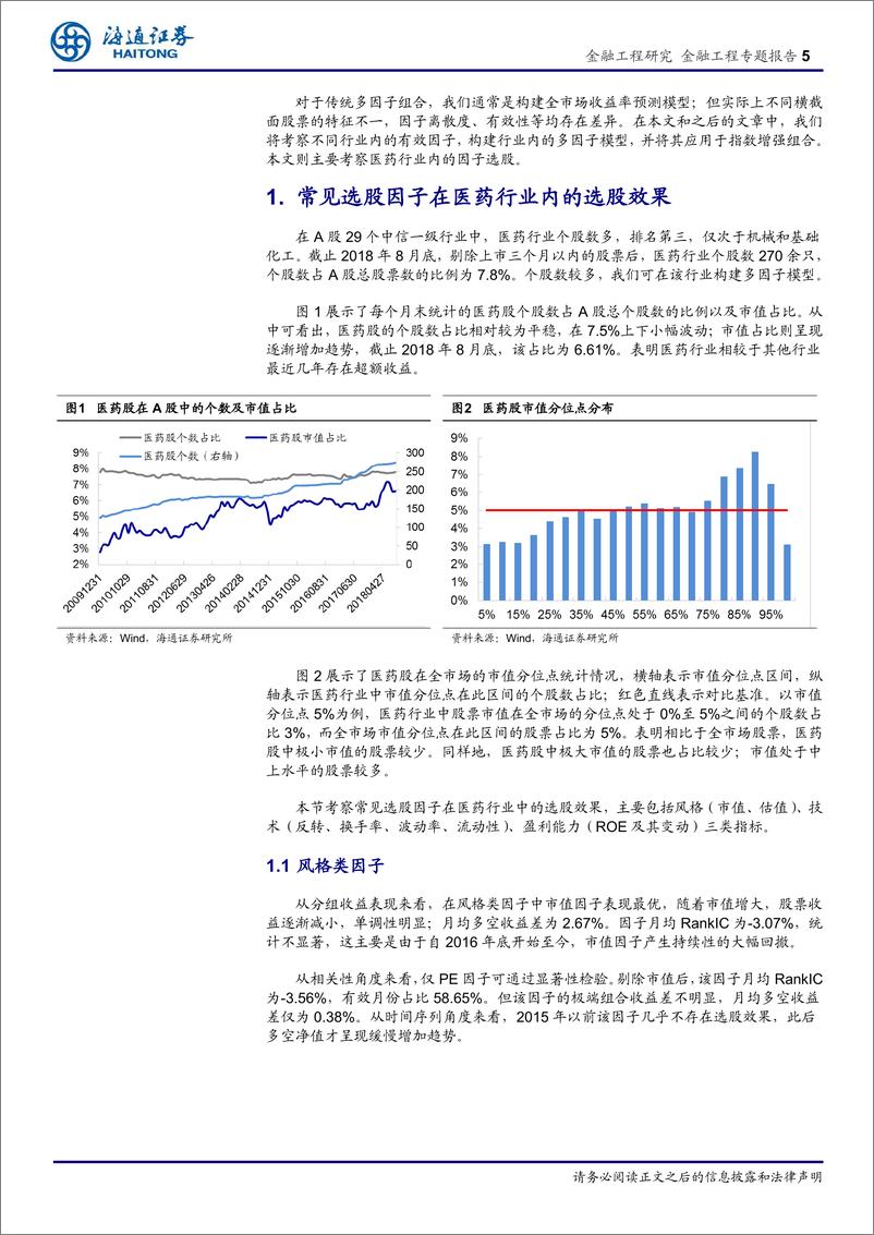 《海通证2018102海通证券选股因子系列研究（四十一）：医药行业因子选股研究》 - 第5页预览图