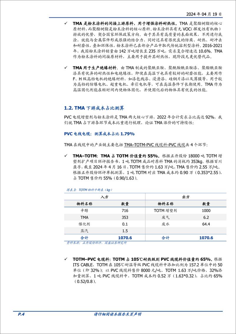 《化学原料行业专题研究：TMA，行业格局向好，下游承受力强-240419-国盛证券-11页》 - 第4页预览图