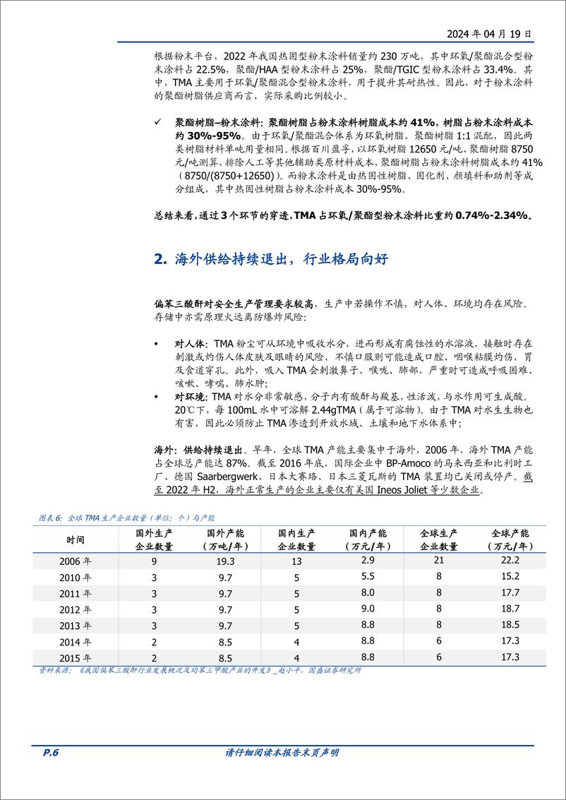 《化学原料行业专题研究：TMA，行业格局向好，下游承受力强-240419-国盛证券-11页》 - 第6页预览图