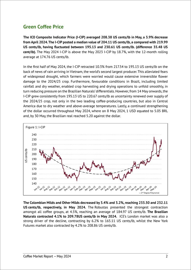 《ICO国际咖啡组织：2024年5月全球咖啡市场报告（英文版）》 - 第2页预览图