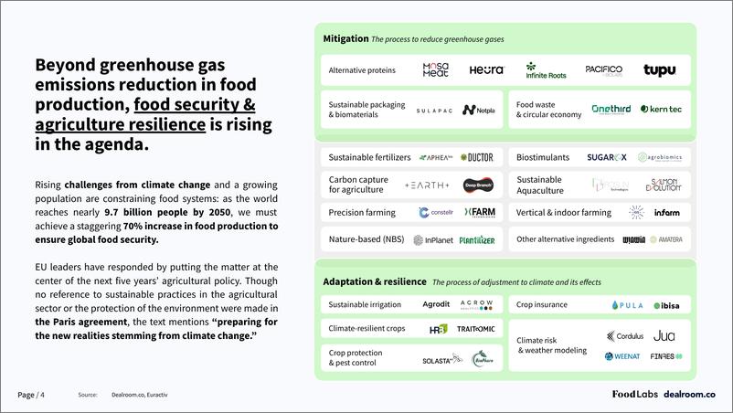 《Dealroom：粮食促进气候-2024年欧洲可持续粮食和农业技术报告（英文版）》 - 第4页预览图