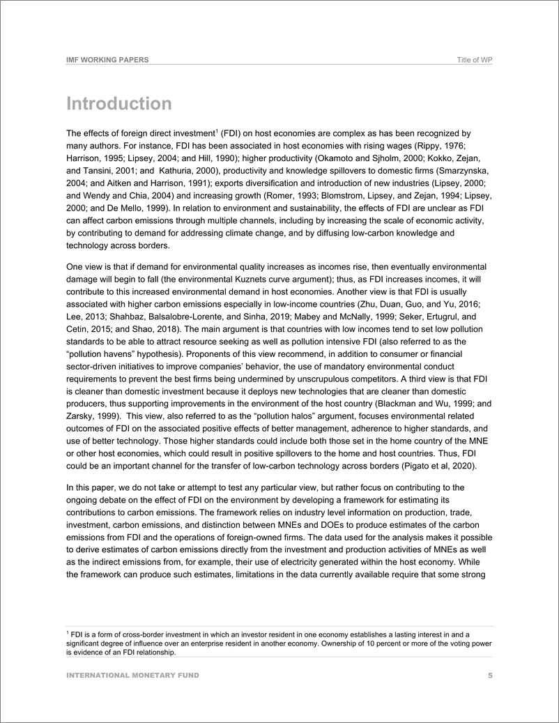 《IMF-衡量东道国外国直接投资的碳排放量（英）-2022.5-33页》 - 第8页预览图