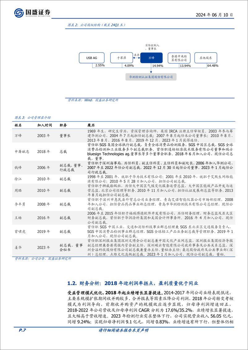 《华测检测-300012.SZ-精益管理赋能版图扩张，第三方检测龙头初露峥嵘-20240610-国盛证券-43页》 - 第7页预览图