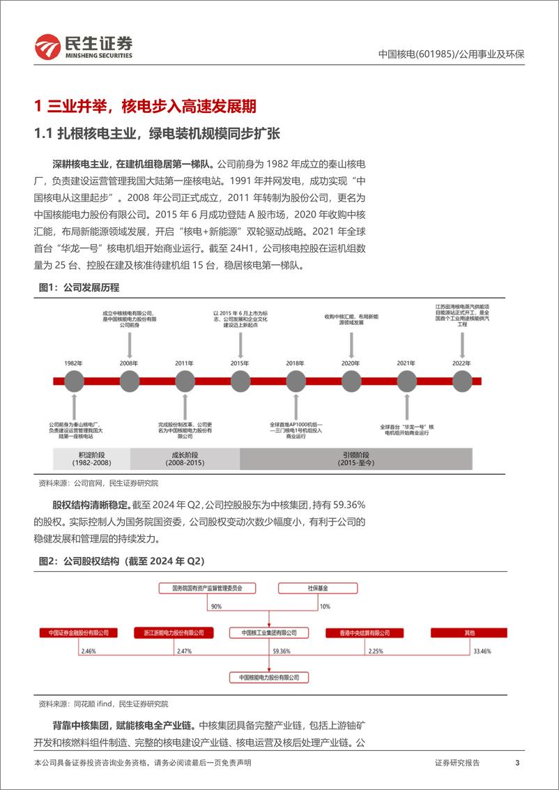 《中国核电(601985)深度报告：发轫之初，走硬“核”之路-240815-民生证券-30页》 - 第3页预览图