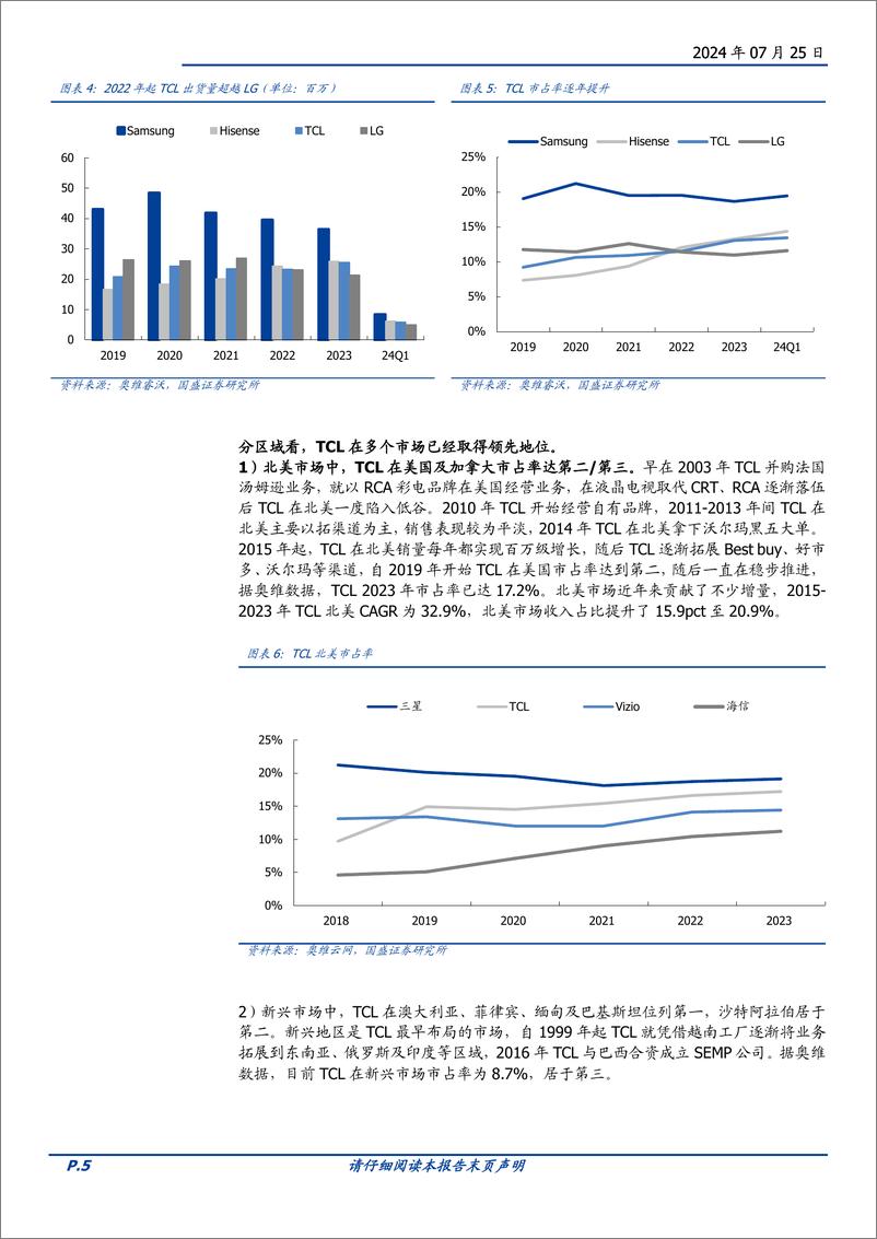 《家用电器行业TCL专题报告系列二：TCL系出海报告(黑电篇)-240725-国盛证券-17页》 - 第5页预览图