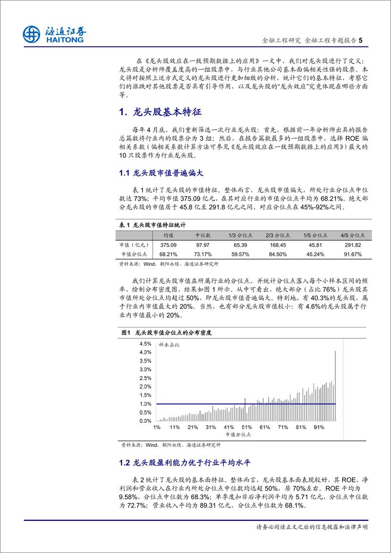 《海通证2018033金融工程专题报告：A股市场存在龙头股效应吗？》 - 第5页预览图