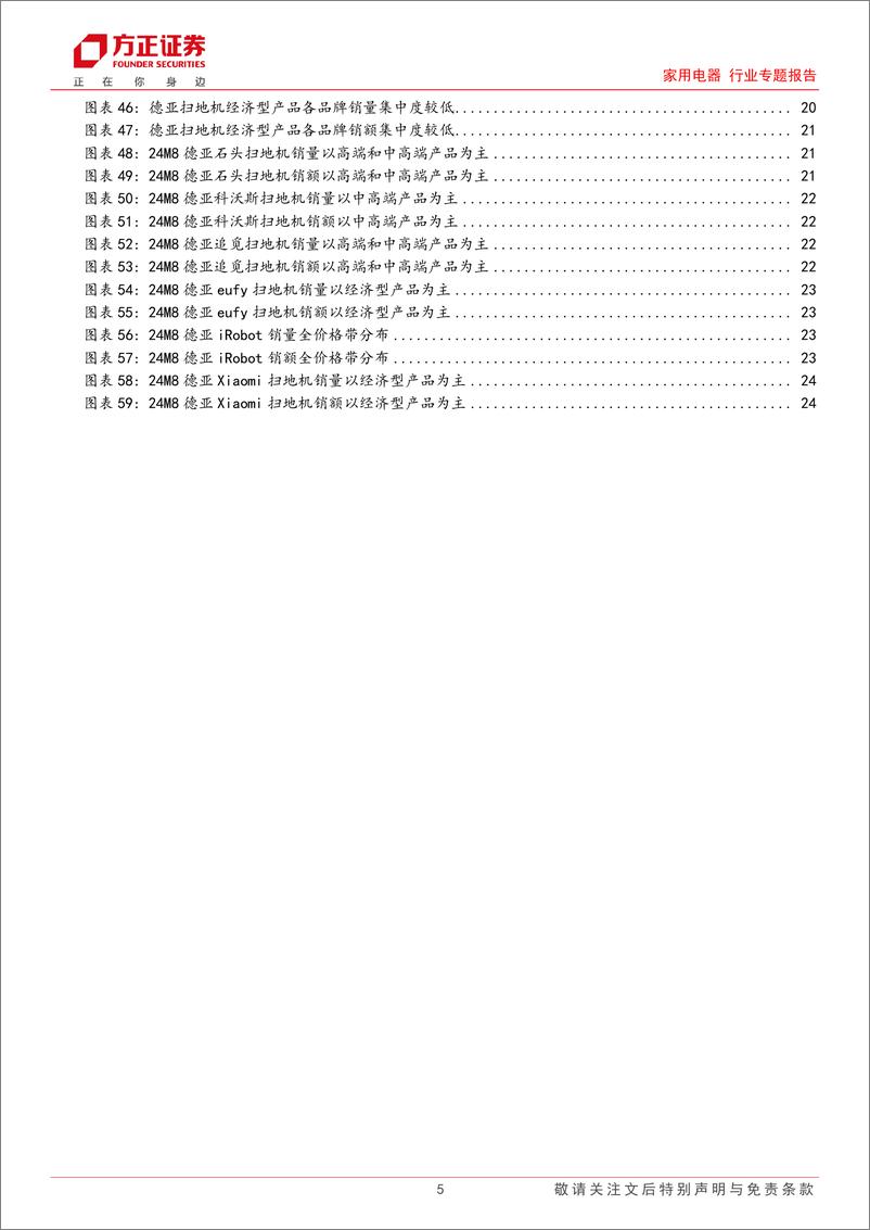 《家用电器行业专题报告：8月扫地机，国内量价齐升，美亚经济型占比提升，德亚经济型以价换量、高端型量价齐升-240924-方正证券-25页》 - 第5页预览图