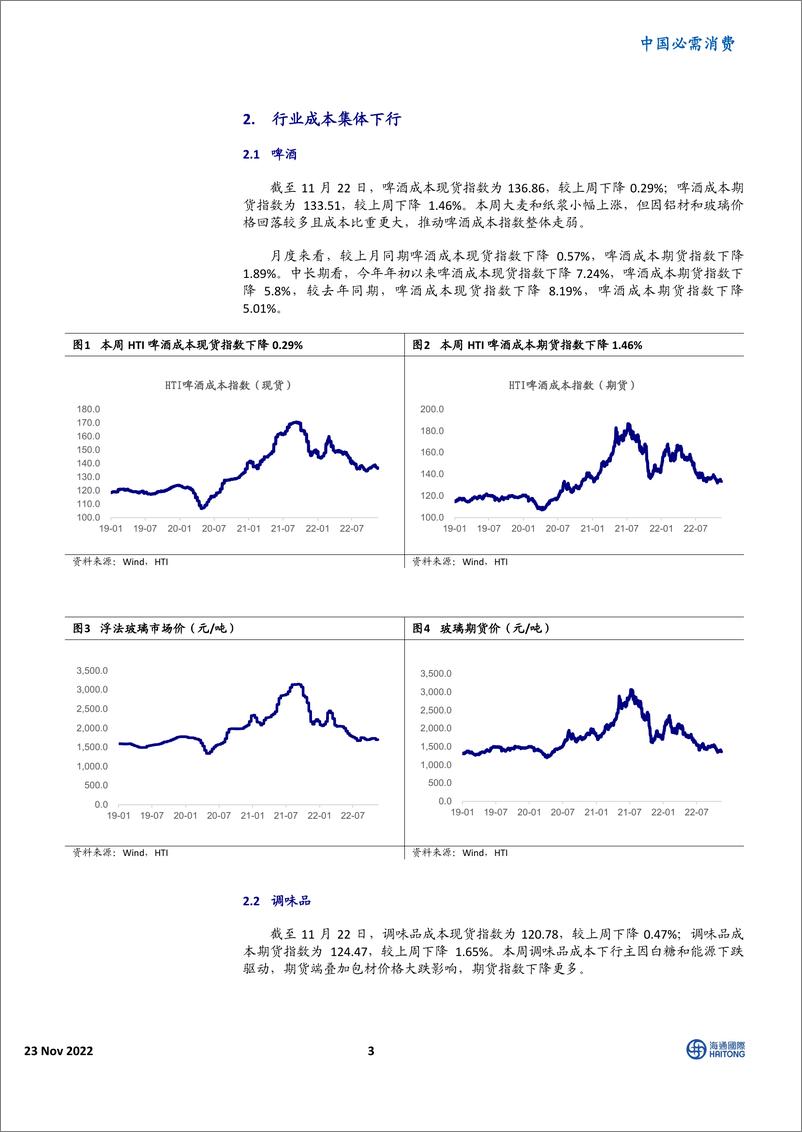 《中国必需消费行业：HTI消费品成本指数，原材料价格走弱，行业成本继续下行-20221123-海通国际-16页》 - 第4页预览图