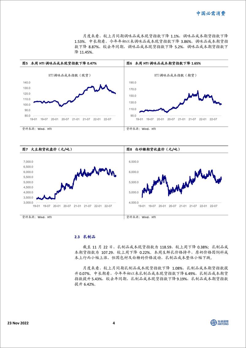 《中国必需消费行业：HTI消费品成本指数，原材料价格走弱，行业成本继续下行-20221123-海通国际-16页》 - 第5页预览图