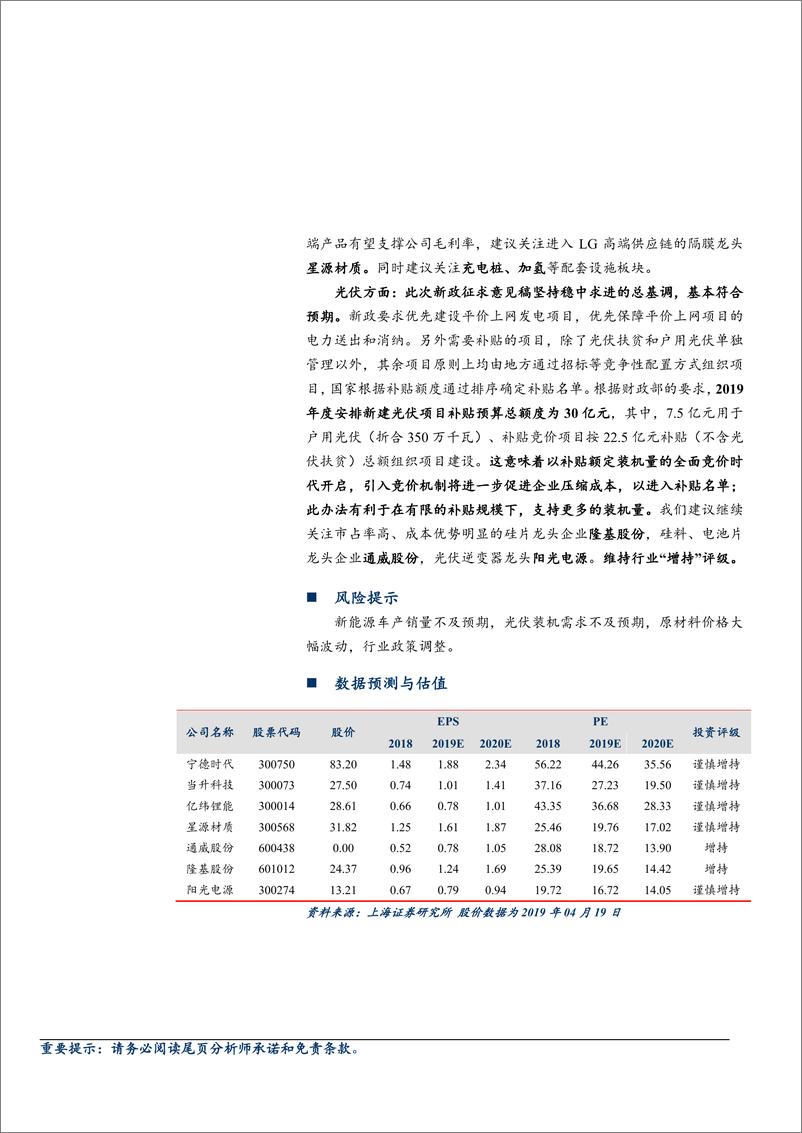 《电气设备和新能源行业：第二批光伏扶贫计划共1.67GW，浙江氢能发展规划推出-20190422-上海证券-15页》 - 第3页预览图