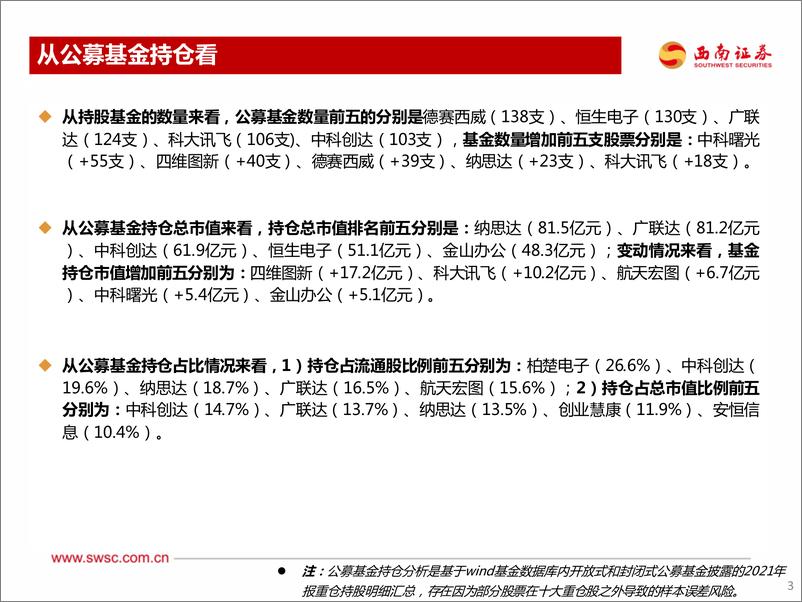 《计算机行业2022年Q1机构持仓分析：估值底初现&情绪底酝酿，龙头已具布局性价比-20220426-西南证券-20页》 - 第5页预览图