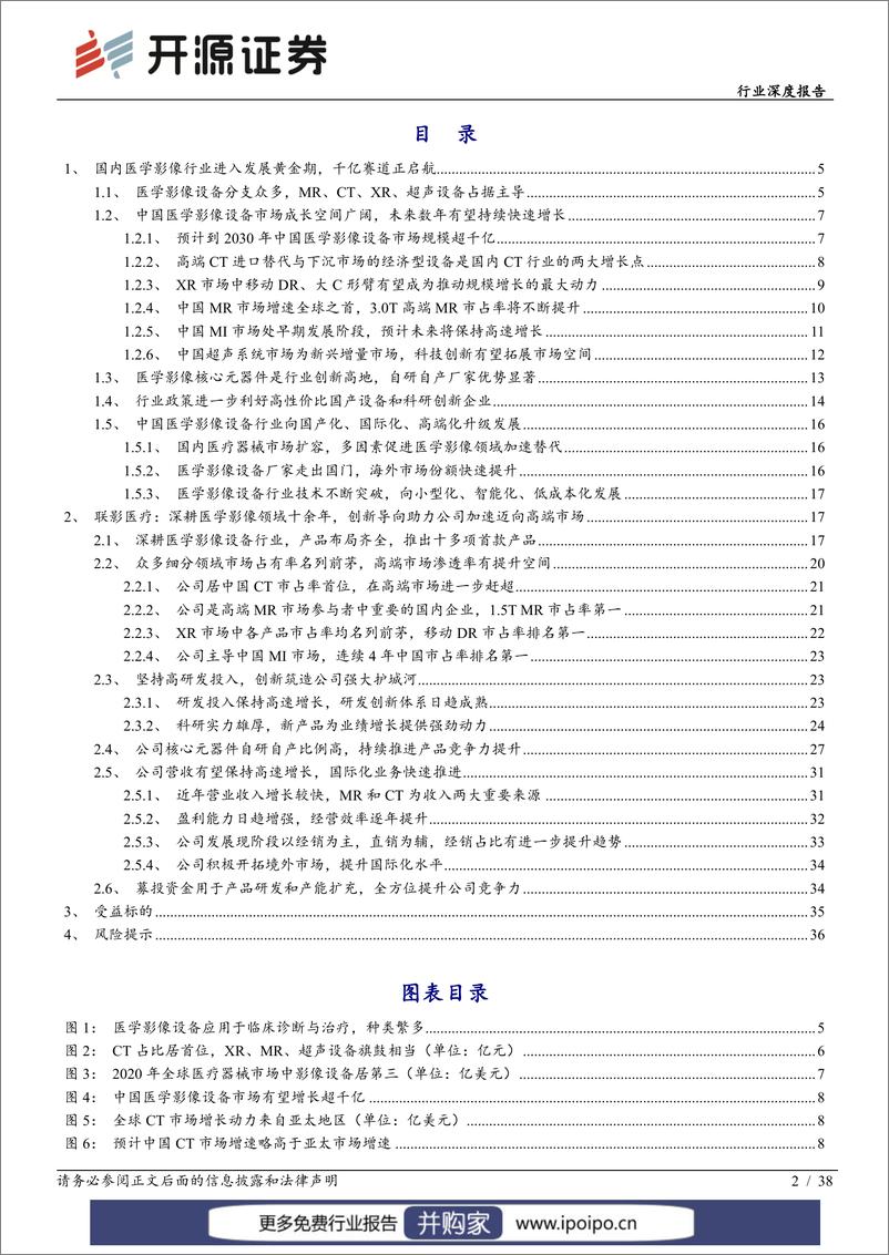 《20220712-开源证券-开源证券医疗器械行业深度报告：从联影医疗拟IPO，看创新推动国内医学影像产业向高端市场突破》 - 第3页预览图