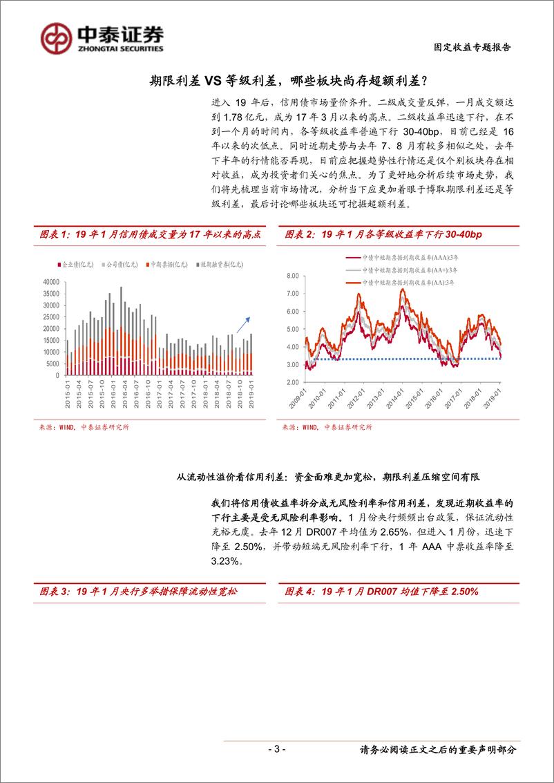 《固定收益专题研究报告：期限利差VS等级利差，哪些板块尚存超额利差？-20190211-中泰证券-13页》 - 第4页预览图