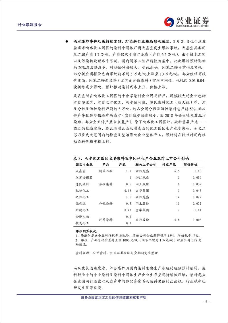 《纺织化学用品行业：环保及安全事故重塑格局，染料行业强者恒强-20190409-兴业证券-10页》 - 第7页预览图