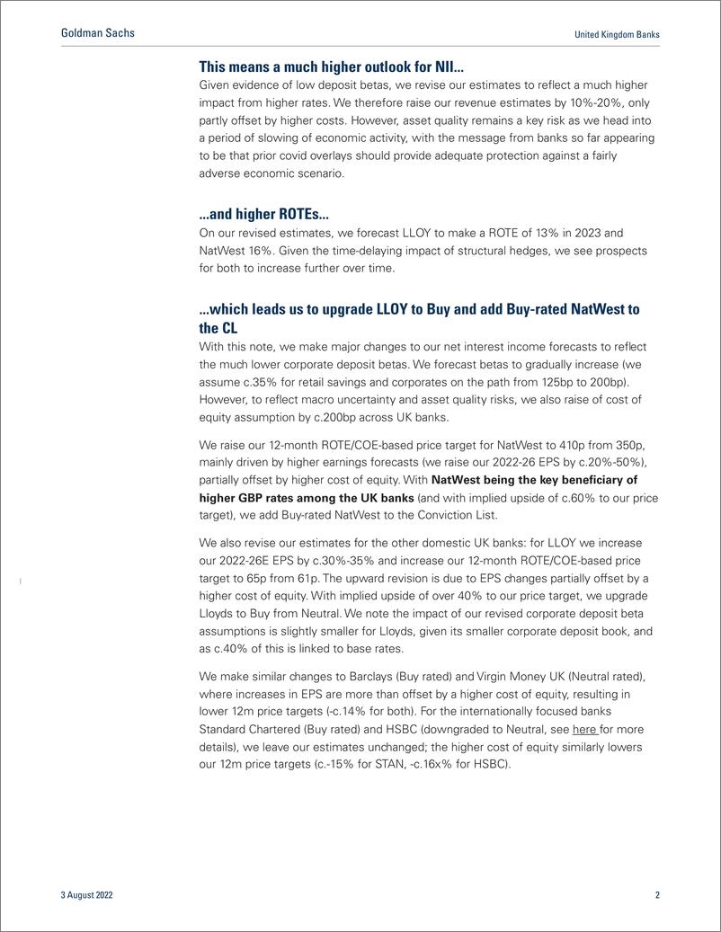 《United Kingdom Bank Low corporate deposit betas amplify rate sensitivity; Buy-rated NatWest onto CL, Lloyds up to Buy(1)》 - 第3页预览图