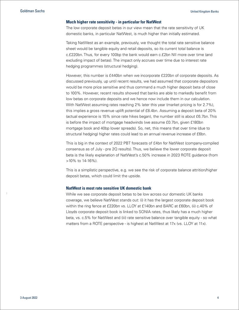 《United Kingdom Bank Low corporate deposit betas amplify rate sensitivity; Buy-rated NatWest onto CL, Lloyds up to Buy(1)》 - 第5页预览图