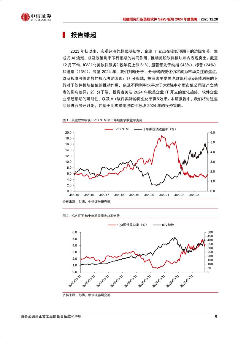 《中信证券：美股软件SaaS行业板块2024年度策略：企业IT支出回升+AI商业化开启+利率下行，美股科技板块配置首选》 - 第6页预览图