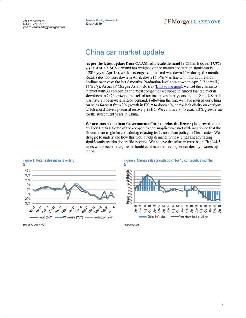 《J.P. 摩根-欧洲-汽车行业-全球汽车SAAR：需求持续疲软-2019.5.22-32页》 - 第4页预览图