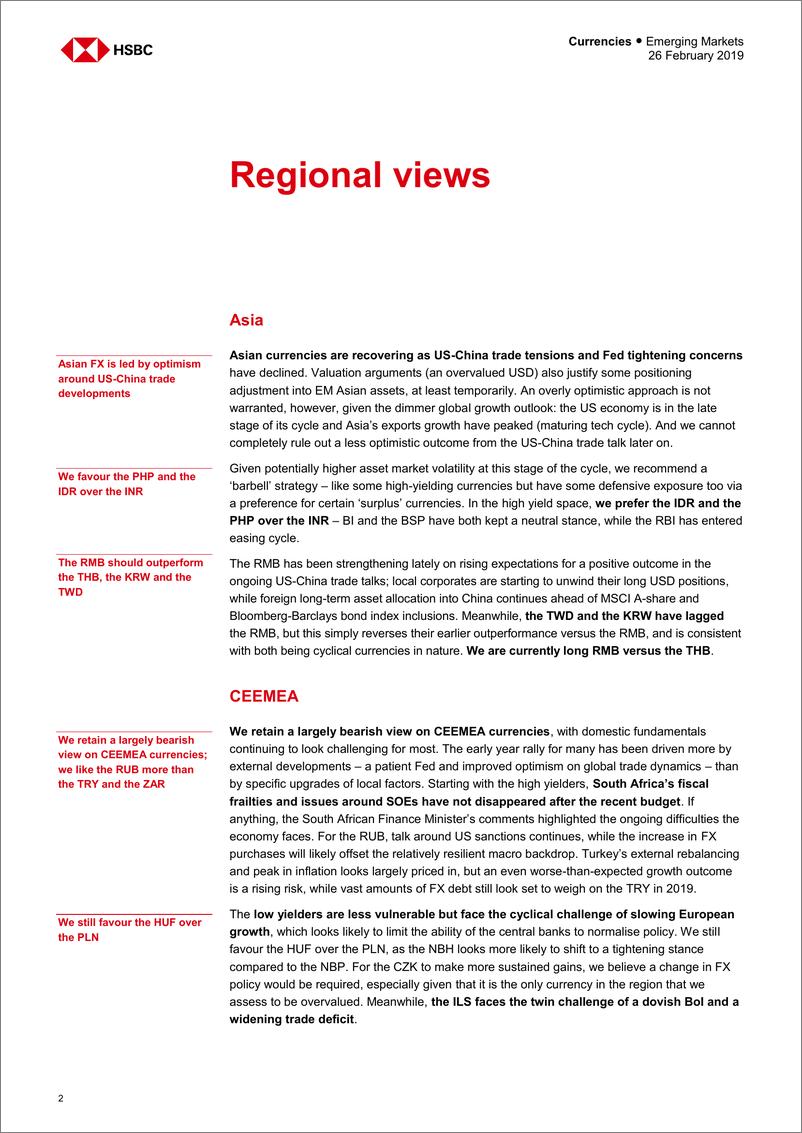 《汇丰银行-新兴市场-外汇策略-新兴市场外汇路线图-2019.2.26-92页》 - 第3页预览图